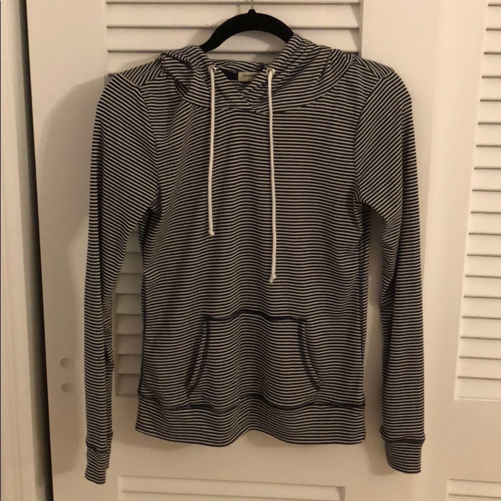 Striped Navy and White Hoodie